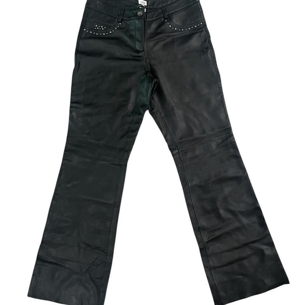 NWT Vintage Caché Studded 100% Genuine Leather Pants 12